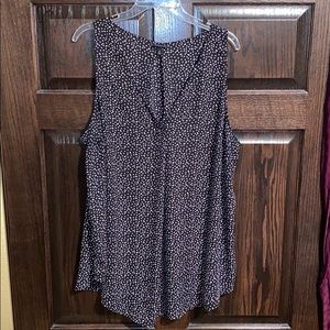 Torrid Black & White Polka Dot Georgette Tank